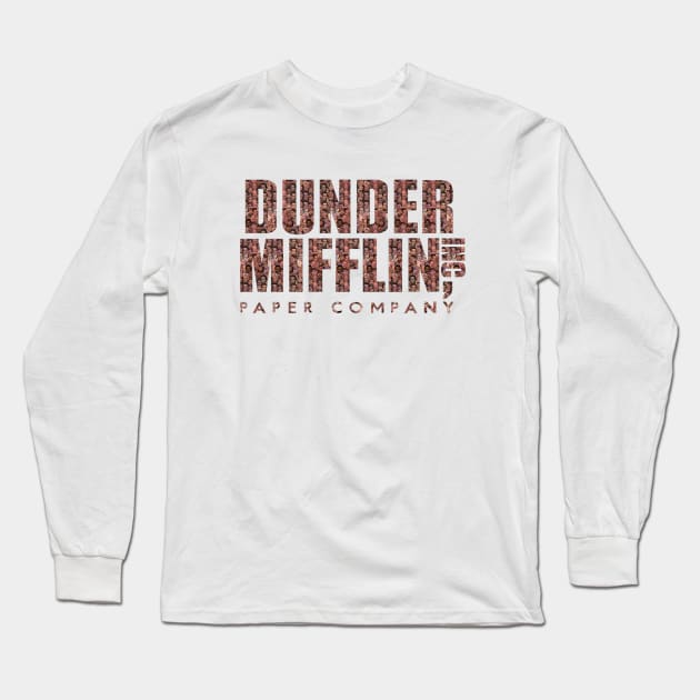 Dunder Mifflin logo of all the faces Long Sleeve T-Shirt by sunnytvart